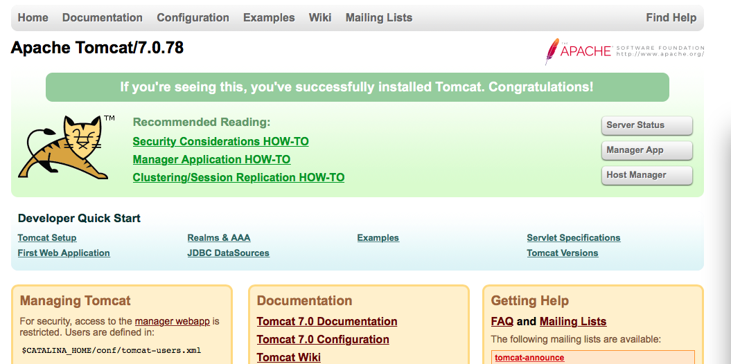 tomcat home page